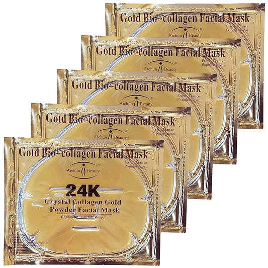 Luxurious 24k Gold Bio-collagen Facial Mask (5pcs)