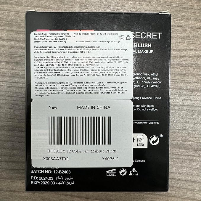 12 Colors Cream Blush Palette Matte Blush Contour and Highlight Blush Palette Waterproof and Long Lasting Blush Cream Makeup Palette