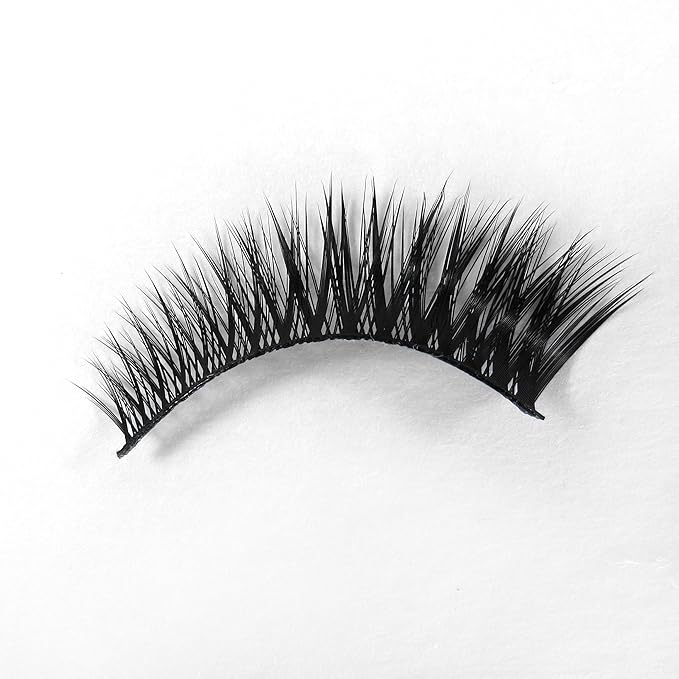 Missamé FRISKY Glamour Flare False Eyelashes Set Handmade with Premium Synthetic Fibers, Black, 3 Pairs