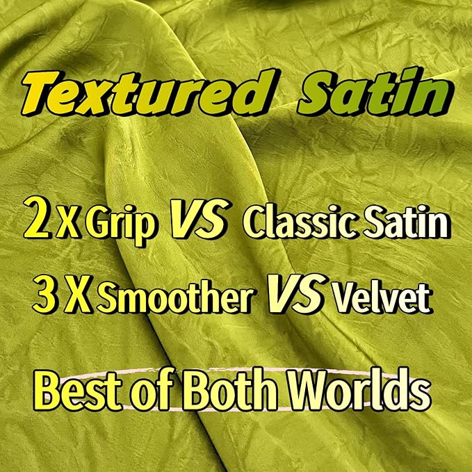 Serenade Textured Satin Heatless Curls Overnight, Heatless Hair Curler Curling Set for Women and Girls to Sleep in, with 2 Satin Scrunchies and 1 Clip for Overnight Curls, Green