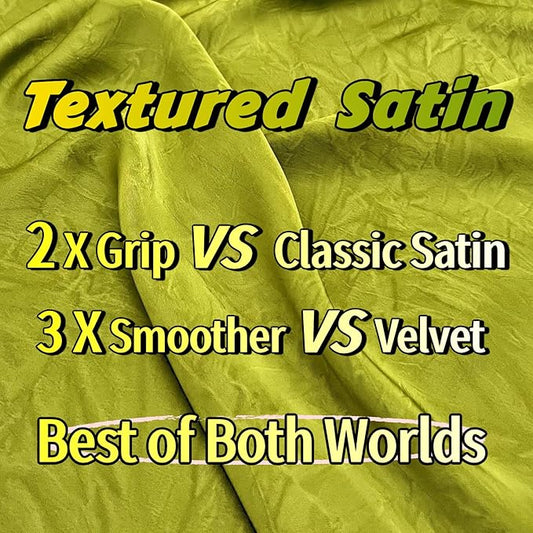 Serenade Textured Satin Heatless Curls Overnight, Heatless Hair Curler Curling Set for Women and Girls to Sleep in, with 2 Satin Scrunchies and 1 Clip for Overnight Curls, Green