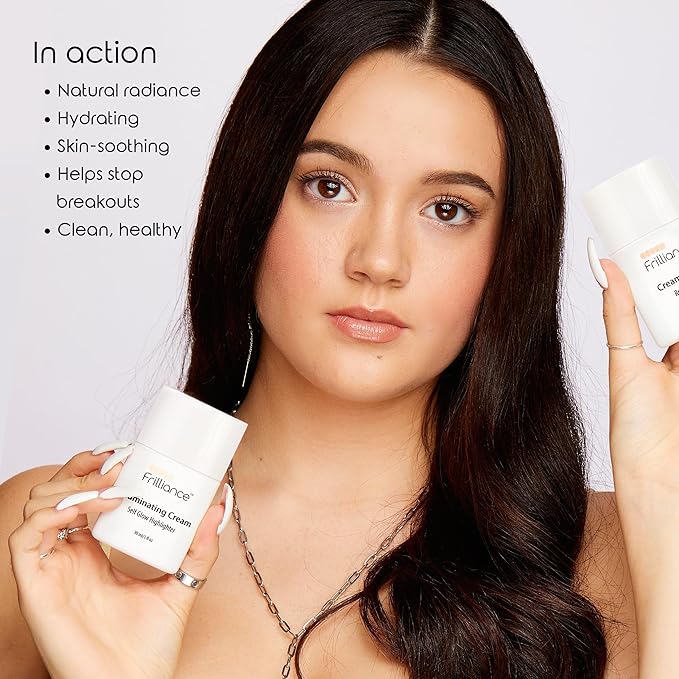 Frilliance Cheek Duo, Very Berry Glow, Illuminating Highlighter Tint, Cruelty Free Hypoallergenic for Teens of All Skin Types