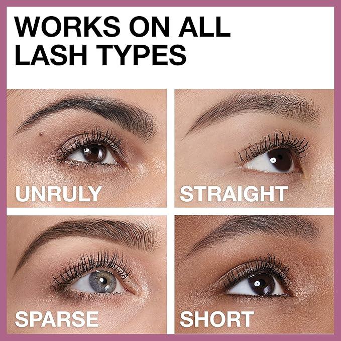 Maybelline Lash Sensational Waterproof Mascara, Lengthening and Volumizing for a Full Fan Effect,Very Black, 1 Count (Pack of 2)