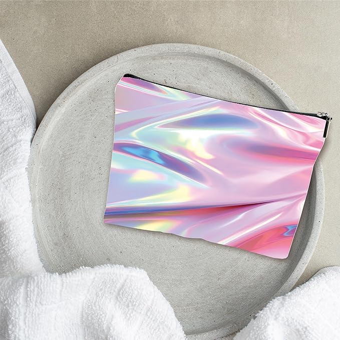 Makeup Bag - Laser Texture Folds Printing - Fantasy Cosmetic Bag, Toiletry Bag, Gift For Girls, Teen, Personal Care & Accessories - A18
