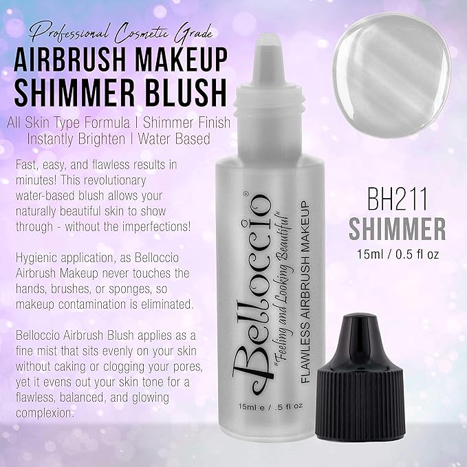 Belloccio's Professional Flawless Airbrush Makeup Highlighter-Shimmer COSMIC Half Ounce