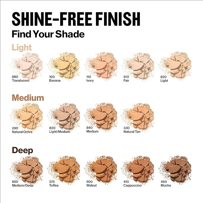 Revlon ColorStay Pressed Powder Face Makeup, Longwearing, Fragrance-Free, Noncomedogenic, 880 Translucent, 0.3 oz