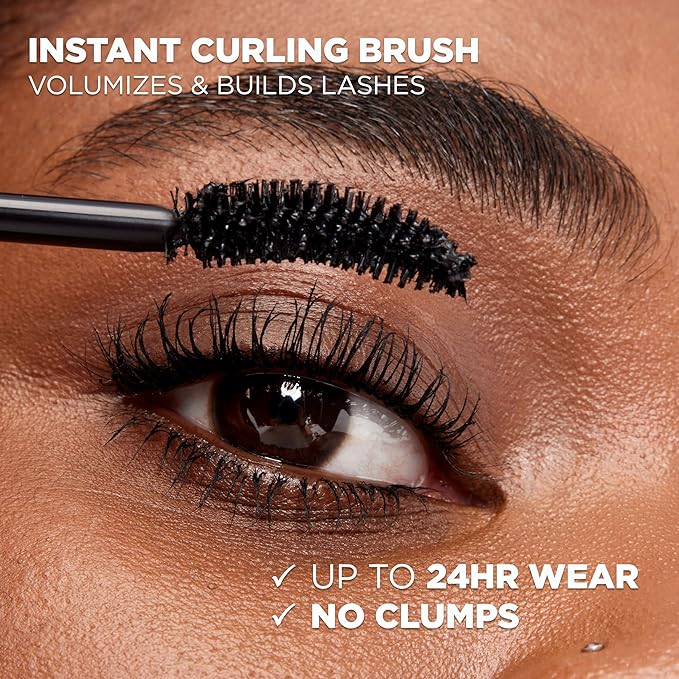 L’Oreal Paris Makeup Voluminous Mascara Original, Curved Brush Lifts & Builds Lashes Up To 5X Volume, Clump Free, Smudge Free, Black Brown, 0.28 Fl Oz