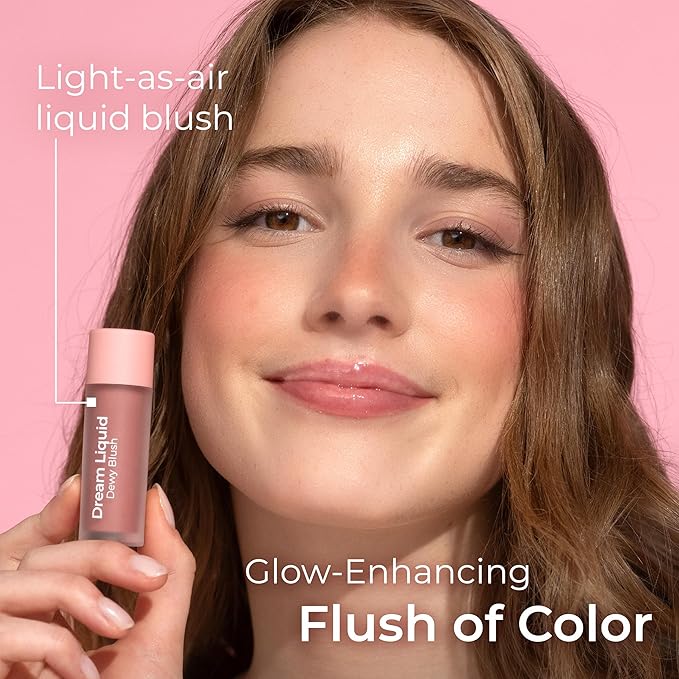 MCoBeauty Dream Liquid Dewy Blush, Soft Pink, Radiant Flush for Fresh, Glowing Cheeks, Vegan, Cruelty Free Cosmetics