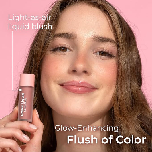MCoBeauty Dream Liquid Dewy Blush, Soft Pink, Radiant Flush for Fresh, Glowing Cheeks, Vegan, Cruelty Free Cosmetics