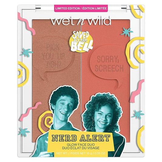 wet n wild Saved By The Bell Highlighter & Illuminator Duo, Radiant Shimmer Face Palette, Ultra-Reflective Micro-Pearls, Buildable Powder Formula, Cruelty-Free Makeup – Nerd Alert