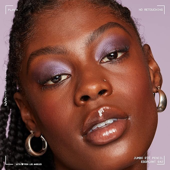 NYX PROFESSIONAL MAKEUP Jumbo Eye Pencil Blendable Eyeshadow Stick & Eyeliner Pencil Bundle - Eggplant (Violet) and Black Bean