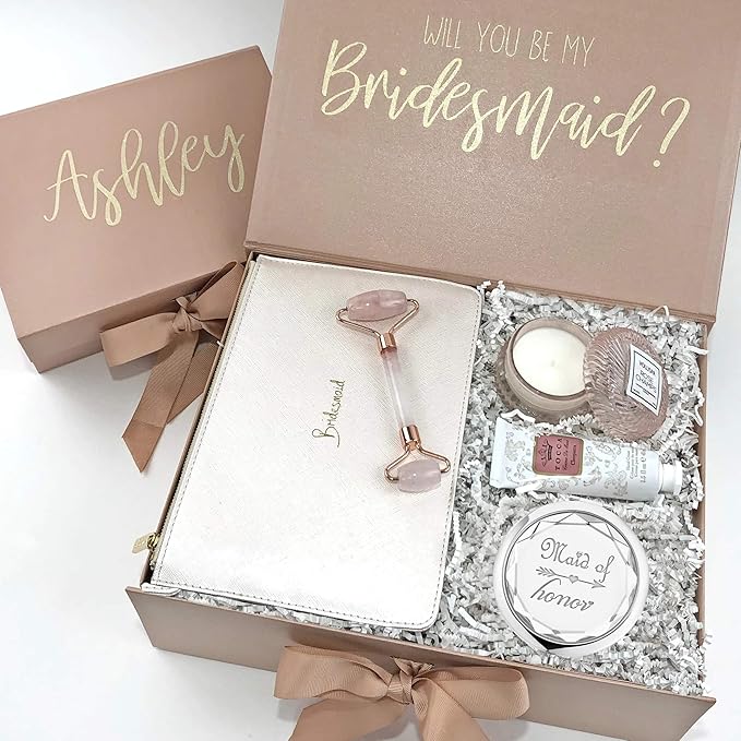 2 Pack Bridesmaid Proposal Gifts,1 Maid of Honor mirror 1 Matron of Honor mirror,Crystal Pocket Compact Makeup Mirror Wedding Bridesmaid Gifts Bachelorette Party Gifts for Bride (silver)
