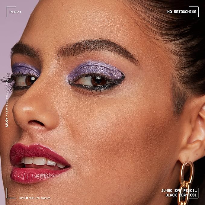NYX PROFESSIONAL MAKEUP Jumbo Eye Pencil Blendable Eyeshadow Stick & Eyeliner Pencil Bundle - Eggplant (Violet) and Black Bean