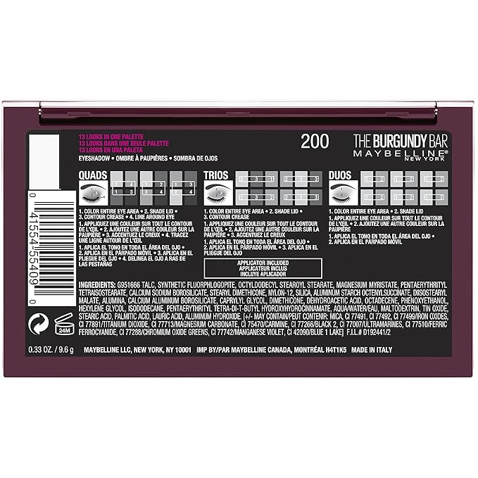 Maybelline Eyeshadow Palette, The Burgundy Bar