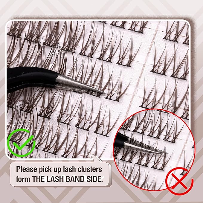 Brown Lash Clusters Wispy Eyelash Extensions Natural Look Individuals Lashes C-Curly DIY Cluster Eyelashes 252 Pcs Left & Right Paired Dark Brown Cluster Lashes by Mavphnee