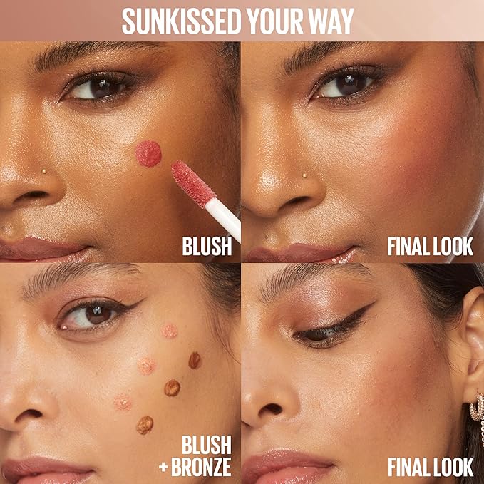 Maybelline Sunkisser Multi-Use Liquid Blush and Bronzer, Blendable, Longwear, Glowy Make Up, Electric Bronze, 1 Count