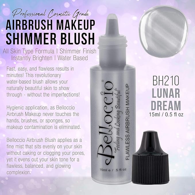 Belloccio's Professional Flawless Airbrush Makeup Highlighter-Shimmer LUNAR DREAM Half Ounce