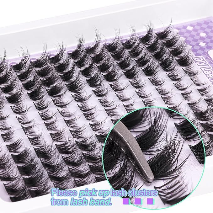 Mavphnee Lash Clusters Cat Eye Cluster Eyelash Extensions 144 Pcs Fox Eye Lashes Left & Right Individual Lashes Wispy DIY Lash Extension Natural Cluster Lashes Pack