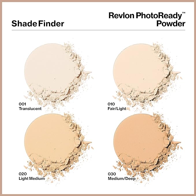 Revlon PhotoReady Blurring Face Powder Makeup, Longwear Medium-Full Coverage with Flawless Finish, Shine & Oil-Free, 001 Translucent, 0.25 oz