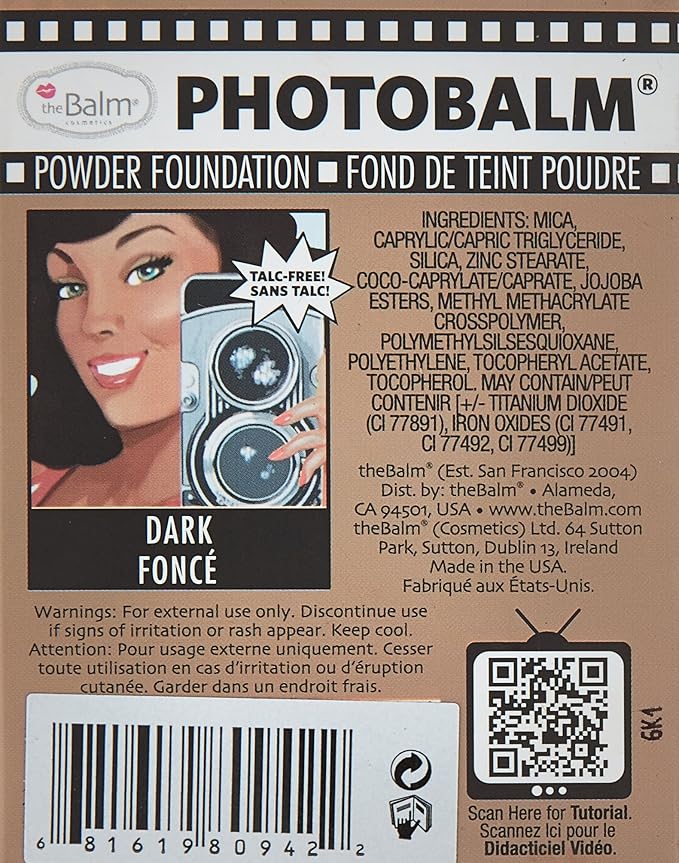 theBalm PhotoBalm Talc Free Powder Foundation, Dark