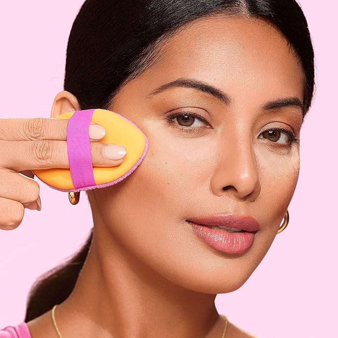 Real Techniques Miracle Complexion Sponge + Miracle 2-In-1 Powder Puff, Makeup Blending Sponge & Dual-Sided Powder Puff, For Liquids, Creams, & Powders, Vegan & Latex-Free, 2 Count