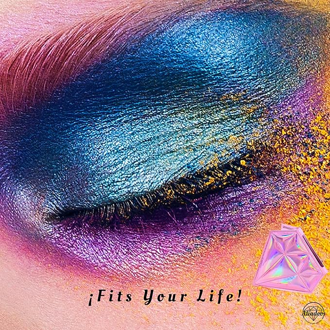 Makeup Mirror| Small Cute for Purse|2X/1X Magnifying| Your Womens Fashion| Travel Portable Slim Compact Mirror| Leather Gorgeous Elegant Iridescent Diamond Shape Women| Graduation Stylish