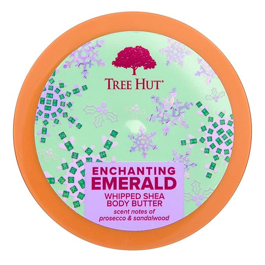 Tree Hut Enchanting Emerald Whipped Shea Body Butter | Long-lasting Hydration Leaves Skin Feeling Soft & Moisturized | Limited Edition Holiday | 8.4 fl oz. (Pack of 2)