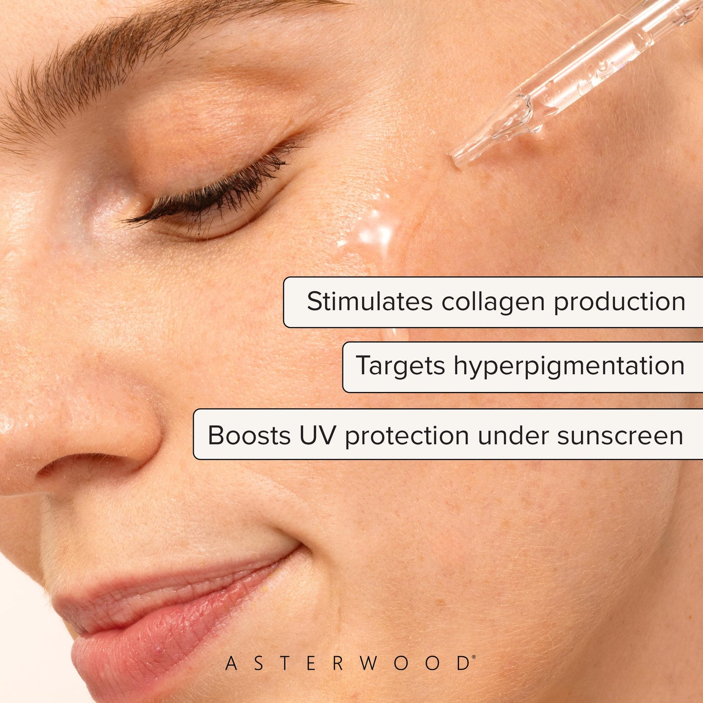 Asterwood Vitamin C Face Serum - with Hyaluronic Acid - Smoothing, Hydrating, Stimulates Collagen Production - Fragrance-Free - 1 Fl Oz