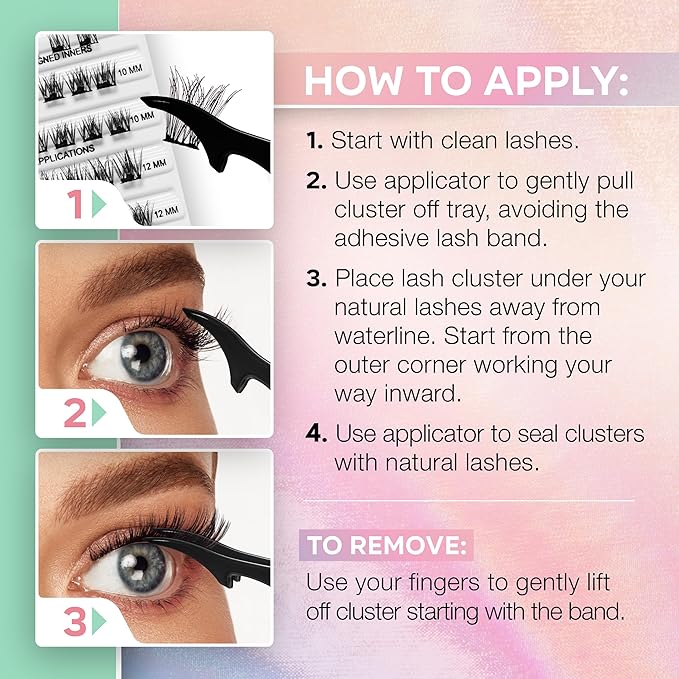 Ardell Active Press On DIY Lash Clusters, False Eyelashes, Cluster Lashes, Pre-Glued Underlash, Eyelash Extensions - Pump'n, 1-pack