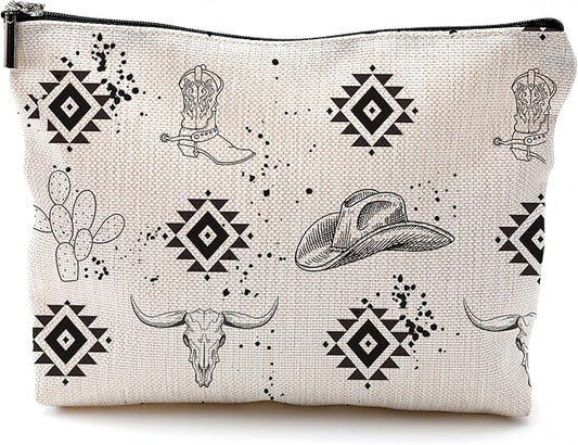 Western Makeup Bag, Gifts for Women, Cow Makeup Bag, Cowgirl Stuff and Gifts