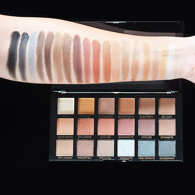 2 Pcs Eyeshadow Palette Pearl Matte Velvet Texture Makeup Pallet 18 Color Suitable for Rock Style Smoky Makeup