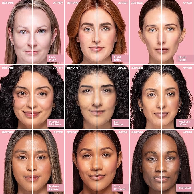 MCoBeauty Miracle Flawless Skin Foundation, 3 Light Nude, Natural, Buildable Coverage for All-Day Wear, Vegan, Cruelty Free Cosmetics