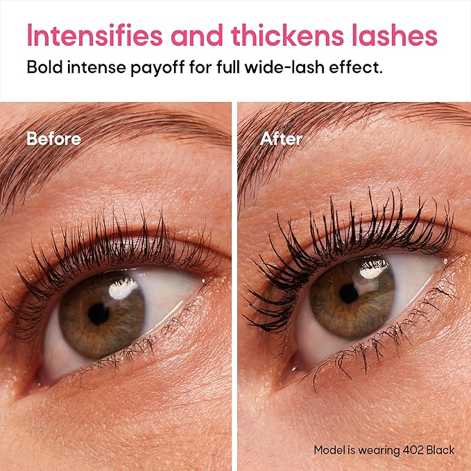 Almay Thickening & Tint Mascara, Instant Soft Full Volume, Conditions & Darkens Natural Lashes Over Time, No Flaking or Clumping, 402 Black, 2 count