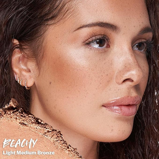 Kosas Sun Show Glowy Warmth Baked Bronzer - Contouring Powder for Cheekbones, Nose & Jawline - Enriched with Concentrated Fatty Acids - Talc-Free, Vegan & Hypoallergenic - Beachy
