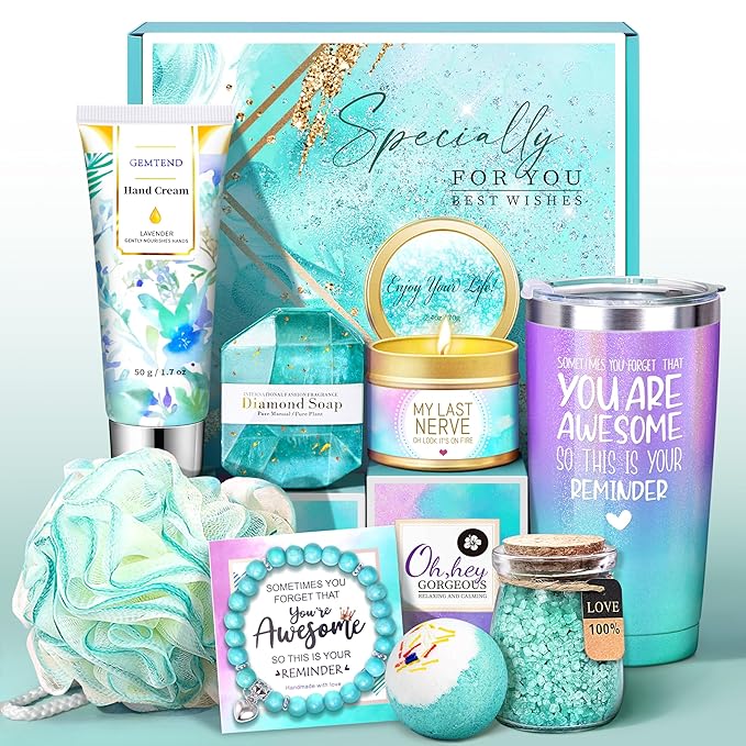 Birthday Spa Gift Baskets and Relaxing Sets for Girlfriends, Wife, Mom, Sister, Female Friends and Coworkers