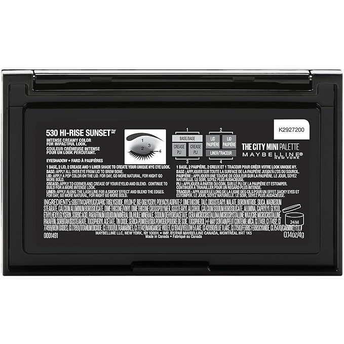 Maybelline New York The City Mini Eyeshadow Palette Makeup, Hi-Rise Sunset, 0.14 oz.